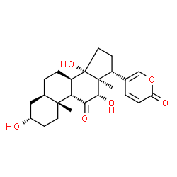 ChemSpider 2D Image | (3beta,5beta,10alpha,12beta)-3,12,14-Trihydroxy-11-oxobufa-20,22-dienolide | C24H32O6