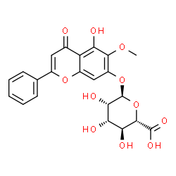 ChemSpider 2D Image | 5-Hydroxy-6-methoxy-4-oxo-2-phenyl-4H-chromen-7-yl alpha-D-mannopyranosiduronic acid | C22H20O11