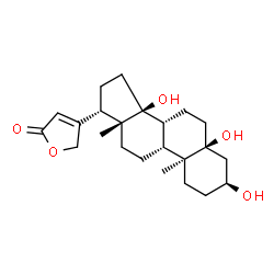 ChemSpider 2D Image | (3beta,5beta,9beta,10alpha,17alpha)-3,5,14-Trihydroxycard-20(22)-enolide | C23H34O5