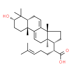 ChemSpider 2D Image | (3beta,10alpha)-3-Hydroxylanosta-7,9(11),24-trien-21-oic acid | C30H46O3