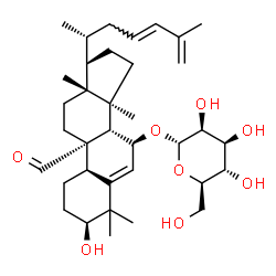 ChemSpider 2D Image | (1S,4R,7S,9alpha,17alpha,23E)-9-Formyl-1-hydroxy-10,14-dimethyl-4,9-cyclo-9,10-secocholesta-5,23,25-trien-7-yl alpha-D-mannopyranoside | C36H56O8