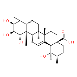 ChemSpider 2D Image | (1beta,2alpha,3alpha,10alpha,17alpha)-1,2,3,19-Tetrahydroxyurs-12-en-28-oic acid | C30H48O6