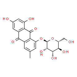 ChemSpider 2D Image | 6,8-Dihydroxy-3-methyl-9,10-dioxo-9,10-dihydro-1-anthracenyl alpha-D-mannopyranoside | C21H20O10