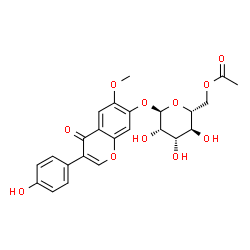 ChemSpider 2D Image | 3-(4-Hydroxyphenyl)-6-methoxy-4-oxo-4H-chromen-7-yl 6-O-acetyl-alpha-D-mannopyranoside | C24H24O11