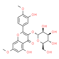 ChemSpider 2D Image | 5-Hydroxy-2-(3-hydroxy-4-methoxyphenyl)-7-methoxy-4-oxo-4H-chromen-3-yl alpha-D-mannopyranoside | C23H24O12