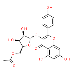 ChemSpider 2D Image | 5,7-Dihydroxy-2-(4-hydroxyphenyl)-4-oxo-4H-chromen-3-yl 5-O-acetyl-beta-D-ribofuranoside | C22H20O11