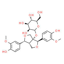 ChemSpider 2D Image | (1R,3aR,4R,6aR)-1,4-Bis(4-hydroxy-3-methoxyphenyl)dihydro-1H,3H-furo[3,4-c]furan-3a(4H)-yl D-mannopyranoside | C26H32O12