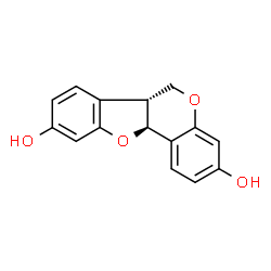 ChemSpider 2D Image | (6aR,11aS)-6a,11a-Dihydro-6H-[1]benzofuro[3,2-c]chromene-3,9-diol | C15H12O4