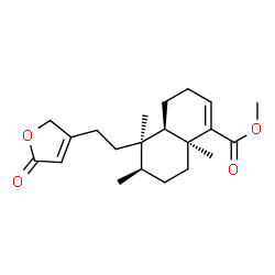 ChemSpider 2D Image | Methyl (4aR,5R,6R,8aS)-5,6,8a-trimethyl-5-[2-(5-oxo-2,5-dihydro-3-furanyl)ethyl]-3,4,4a,5,6,7,8,8a-octahydro-1-naphthalenecarboxylate | C21H30O4