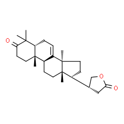 ChemSpider 2D Image | (5alpha,9beta,10alpha,13alpha,17alpha,20R)-4,4,14-Trimethyl-3-oxocard-7-enolide | C26H38O3