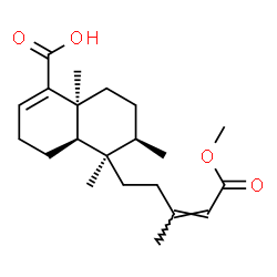 ChemSpider 2D Image | (4aR,5R,6R,8aS)-5-[(3Z)-5-Methoxy-3-methyl-5-oxo-3-penten-1-yl]-5,6,8a-trimethyl-3,4,4a,5,6,7,8,8a-octahydro-1-naphthalenecarboxylic acid | C21H32O4