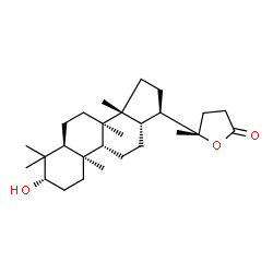 ChemSpider 2D Image | (3beta,5beta,13alpha,17alpha)-3-Hydroxy-4,4,8,14-tetramethyl-20,24-epoxy-18-norcholan-24-one | C27H44O3