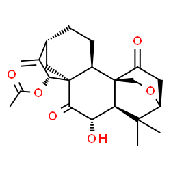 ChemSpider 2D Image | (3alpha,5beta,6beta,9beta,10alpha,13alpha,15beta)-6-Hydroxy-1,7-dioxo-3,20-epoxykaur-16-en-15-yl acetate | C22H28O6