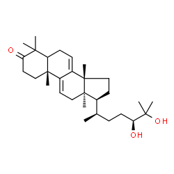 ChemSpider 2D Image | (5xi,10alpha,17alpha,24S)-24,25-Dihydroxylanosta-7,9(11)-dien-3-one | C30H48O3