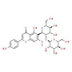 ChemSpider 2D Image | (1R)-1,5-Anhydro-1-[5-hydroxy-2-(4-hydroxyphenyl)-7-methoxy-4-oxo-4H-chromen-6-yl]-2-O-alpha-D-mannopyranosyl-D-mannitol | C28H32O15