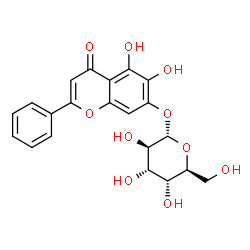 ChemSpider 2D Image | 5,6-Dihydroxy-4-oxo-2-phenyl-4H-chromen-7-yl alpha-L-altropyranoside | C21H20O10
