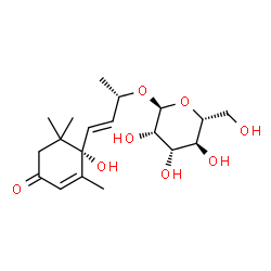 ChemSpider 2D Image | (2S,3E)-4-[(1S)-1-Hydroxy-2,6,6-trimethyl-4-oxo-2-cyclohexen-1-yl]-3-buten-2-yl alpha-D-mannopyranoside | C19H30O8