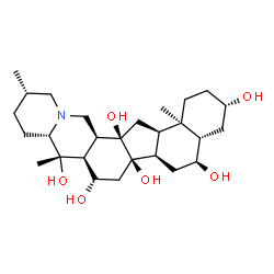 ChemSpider 2D Image | (3beta,5alpha,6alpha,9beta,16beta,17beta)-Cevane-3,6,12,14,16,20-hexol | C27H45NO6