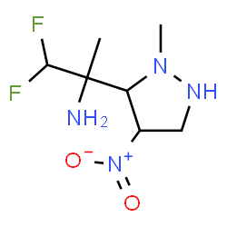 ChemSpider 2D Image | 1,1-Difluoro-2-(2-methyl-4-nitro-3-pyrazolidinyl)-2-propanamine | C7H14F2N4O2