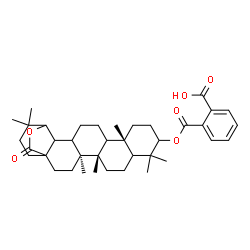 ChemSpider 2D Image | 2-({[(5xi,8alpha,9xi,10alpha,13xi,14beta,17xi,18xi)-28-Oxo-19,28-epoxyoleanan-3-yl]oxy}carbonyl)benzoic acid | C38H52O6