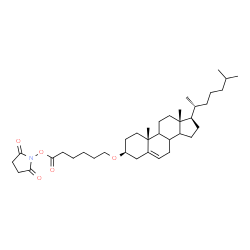 ChemSpider 2D Image | 1-({6-[(3beta,8xi,9xi,14xi)-Cholest-5-en-3-yloxy]hexanoyl}oxy)-2,5-pyrrolidinedione | C37H59NO5