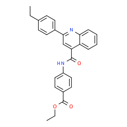 ChemSpider 2D Image | Ethyl 4-({[2-(4-ethylphenyl)-4-quinolinyl]carbonyl}amino)benzoate | C27H24N2O3