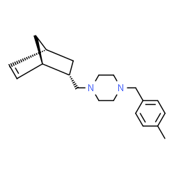 ChemSpider 2D Image | 1-[(1R,2S,4R)-Bicyclo[2.2.1]hept-5-en-2-ylmethyl]-4-(4-methylbenzyl)piperazine | C20H28N2