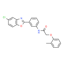 ChemSpider 2D Image | N-[3-(5-Chloro-1,3-benzoxazol-2-yl)phenyl]-2-(2-methylphenoxy)acetamide | C22H17ClN2O3