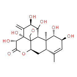 ChemSpider 2D Image | (1beta,2alpha,8xi,12alpha,15beta)-1,2,11,12,14,15-Hexahydroxy-11,20-epoxypicrasa-3,13(21)-dien-16-one | C20H26O9
