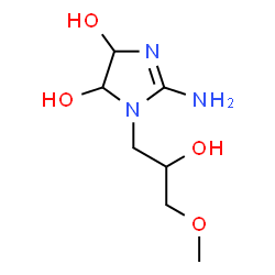 ChemSpider 2D Image | 2-Amino-1-(2-hydroxy-3-methoxypropyl)-4,5-dihydro-1H-imidazole-4,5-diol | C7H15N3O4