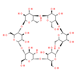 ChemSpider 2D Image | (1R,3S,5S,6R,8S,10S,11R,13S,15S,16R,18S,20S,21R,23S,25S,26R,28S,30S,31S,32S,33S,34S,35S,36S,37S,38S,39S,40S,41S,42S)-5,10,15,20,25,30-Hexakis(hydroxymethyl)-2,4,7,9,12,14,17,19,22,24,27,29-dodecaoxahe
ptacyclo[26.2.2.2~3,6~.2~8,11~.2~13,16~.2~18,21~.2~23,26~]dotetracontane-31,32,33,34,35,36,37,38,39,40,41,42-dodecol (non-preferred name) | C36H60O30