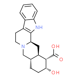 ChemSpider 2D Image | (3beta,15beta,16beta,17beta,20alpha)-17-Hydroxyyohimban-16-carboxylic acid | C20H24N2O3