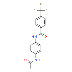 ChemSpider 2D Image | N-(4-Acetamidophenyl)-4-(trifluoromethyl)benzamide | C16H13F3N2O2