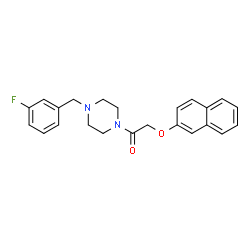 ChemSpider 2D Image | 1-[4-(3-Fluorobenzyl)-1-piperazinyl]-2-(2-naphthyloxy)ethanone | C23H23FN2O2