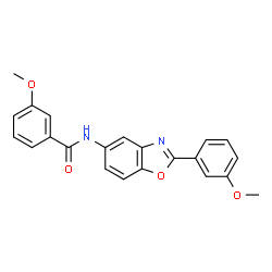 ChemSpider 2D Image | 3-Methoxy-N-[2-(3-methoxyphenyl)-1,3-benzoxazol-5-yl]benzamide | C22H18N2O4