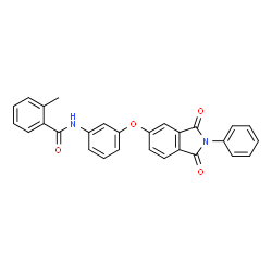 ChemSpider 2D Image | N-{3-[(1,3-Dioxo-2-phenyl-2,3-dihydro-1H-isoindol-5-yl)oxy]phenyl}-2-methylbenzamide | C28H20N2O4