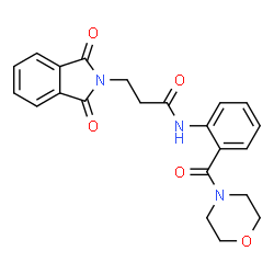 ChemSpider 2D Image | 3-(1,3-Dioxo-1,3-dihydro-2H-isoindol-2-yl)-N-[2-(4-morpholinylcarbonyl)phenyl]propanamide | C22H21N3O5