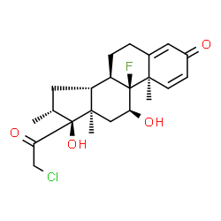 ChemSpider 2D Image | (8alpha,9beta,10alpha,11beta,13alpha,14beta,16alpha,17alpha)-21-Chloro-9-fluoro-11,17-dihydroxy-16-methylpregna-1,4-diene-3,20-dione | C22H28ClFO4