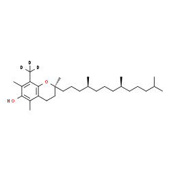 ChemSpider 2D Image | (2S)-2,5,7-Trimethyl-8-(~2~H_3_)methyl-2-[(4S,8S)-4,8,12-trimethyltridecyl]-6-chromanol | C29H47D3O2
