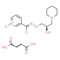 ChemSpider 2D Image | N-[(2R)-2-Hydroxy-3-(1-piperidinyl)propoxy]-3-pyridinecarboximidoyl chloride 1-oxide (2E)-2-butenedioate (1:1) | C18H24ClN3O7