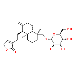 ChemSpider 2D Image | {(1S,4aS,5S,8aS)-1,4a-Dimethyl-6-methylene-5-[2-(2-oxo-2,5-dihydro-3-furanyl)ethyl]decahydro-1-naphthalenyl}methyl alpha-L-altropyranoside | C26H40O8