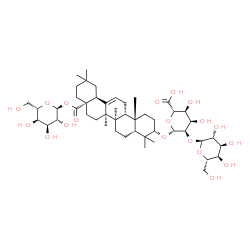 ChemSpider 2D Image | 1-O-[(3beta,10alpha,14beta)-3-{[2-O-(alpha-L-Altropyranosyl)-beta-D-allopyranuronosyl]oxy}-28-oxoolean-12-en-28-yl]-alpha-L-altropyranose | C48H76O19
