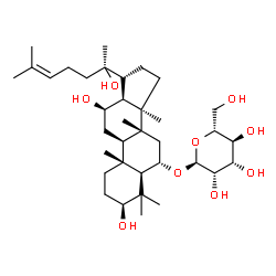 ChemSpider 2D Image | (3beta,6alpha,12beta,13alpha,17alpha)-3,12,20-Trihydroxydammar-24-en-6-yl alpha-D-mannopyranoside | C36H62O9