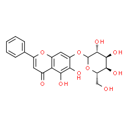 ChemSpider 2D Image | 5,6-Dihydroxy-4-oxo-2-phenyl-4H-chromen-7-yl L-altropyranoside | C21H20O10