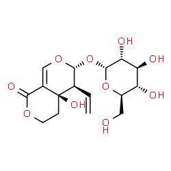 ChemSpider 2D Image | (4aR,5S,6R)-4a-Hydroxy-1-oxo-5-vinyl-4,4a,5,6-tetrahydro-1H,3H-pyrano[3,4-c]pyran-6-yl alpha-D-glucopyranoside | C16H22O10