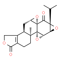 ChemSpider 2D Image | (3bR,4aS,5aS,6aR,7aS,7bS,8aS,8bS)-6a-Isopropyl-8b-methyl-3b,4,4a,7a,7b,8b,9,10-octahydrotrisoxireno[6,7:8a,9:4b,5]phenanthro[1,2-c]furan-1,6(3H,6aH)-dione | C20H22O6