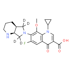 ChemSpider 2D Image | 1-Cyclopropyl-6-fluoro-8-methoxy-7-[(4aS,7aS)-(5,5,7,7-~2~H_4_)octahydro-6H-pyrrolo[3,4-b]pyridin-6-yl]-4-oxo-1,4-dihydro-3-quinolinecarboxylic acid | C21H20D4FN3O4