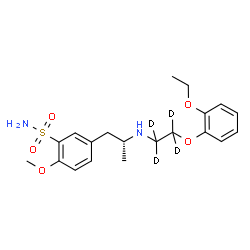 ChemSpider 2D Image | 5-[(2R)-2-{[2-(2-Ethoxyphenoxy)(~2~H_4_)ethyl]amino}propyl]-2-methoxybenzenesulfonamide | C20H24D4N2O5S
