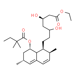 ChemSpider 2D Image | Ethyl (3R)-7-{(1S,2S,6R,8S)-8-[(2,2-dimethylbutanoyl)oxy]-2,6-dimethyl-1,2,6,7,8,8a-hexahydro-1-naphthalenyl}-3,5-dihydroxyheptanoate | C27H44O6