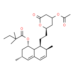 ChemSpider 2D Image | (1S,3R,7S,8S)-8-{2-[(2R)-4-Acetoxy-6-oxotetrahydro-2H-pyran-2-yl]ethyl}-3,7-dimethyl-1,2,3,7,8,8a-hexahydro-1-naphthalenyl 2,2-dimethylbutanoate | C27H40O6